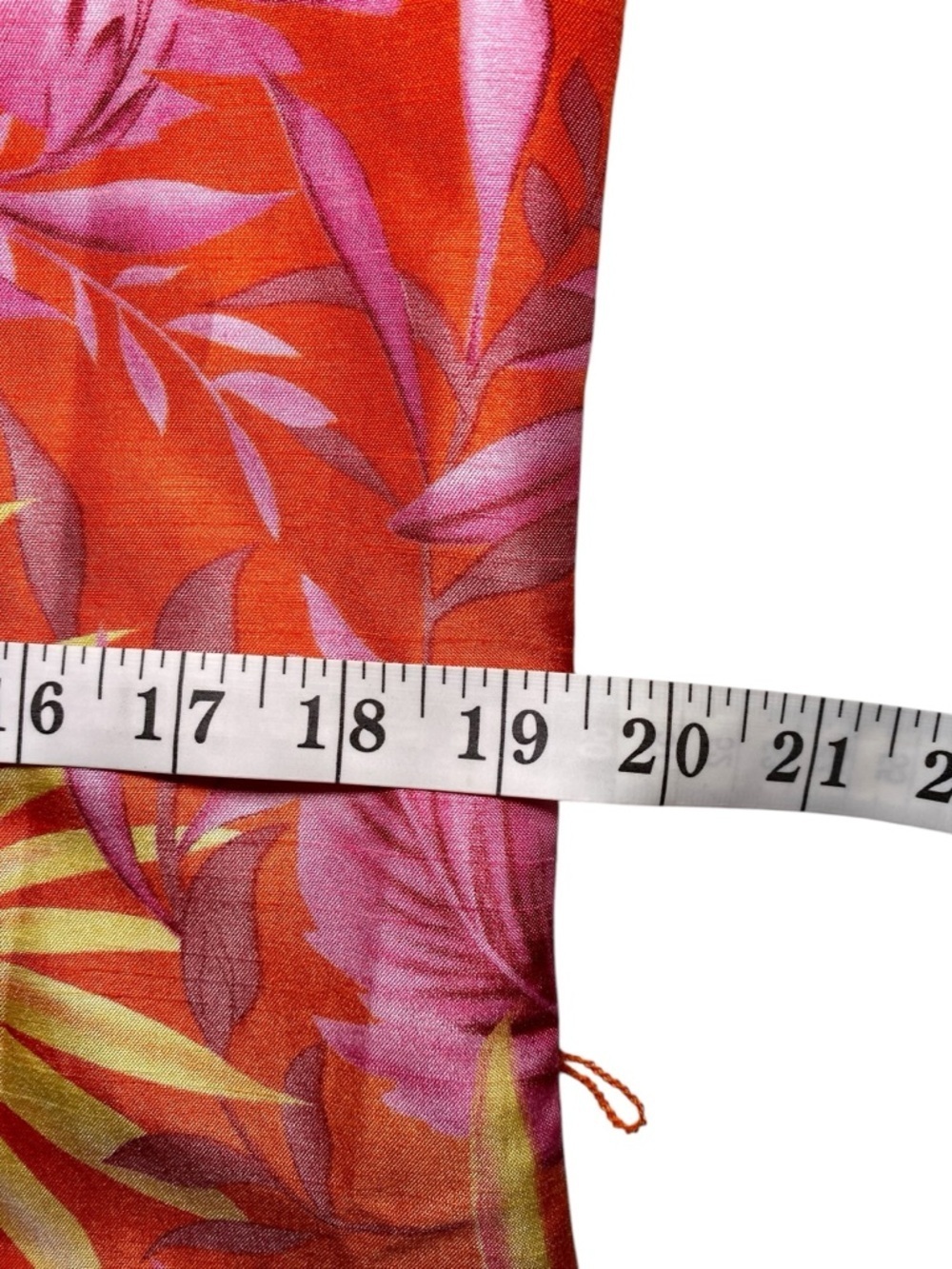 Selene Sport Tropical Orange & Pink Leaf Print Sleeveless Retro Y2K Midi Dress - Picture 10 of 15